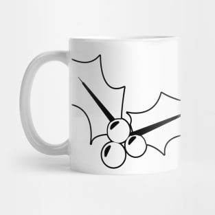 Christmas Mistletoe - Black and White 4 Mug